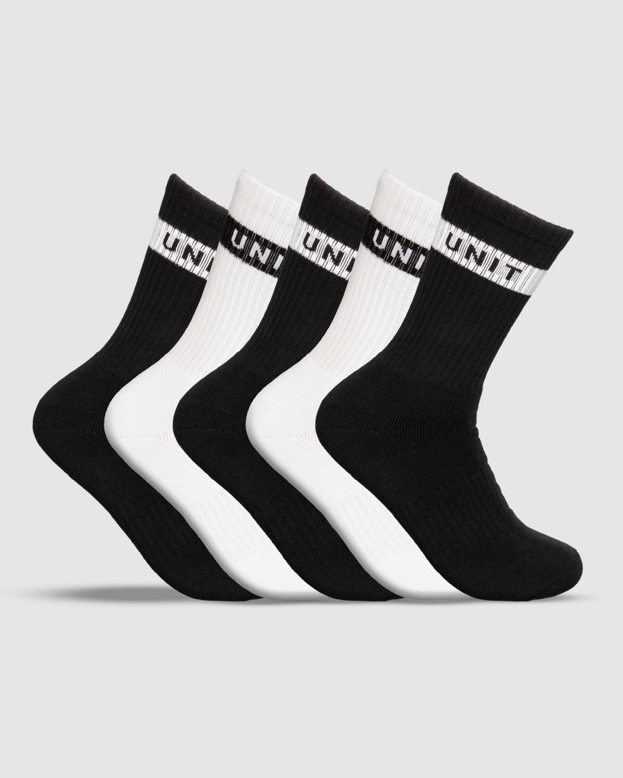 Ladies UNIT | Unit Wander Bamboo Socks - 5 Pack Black White