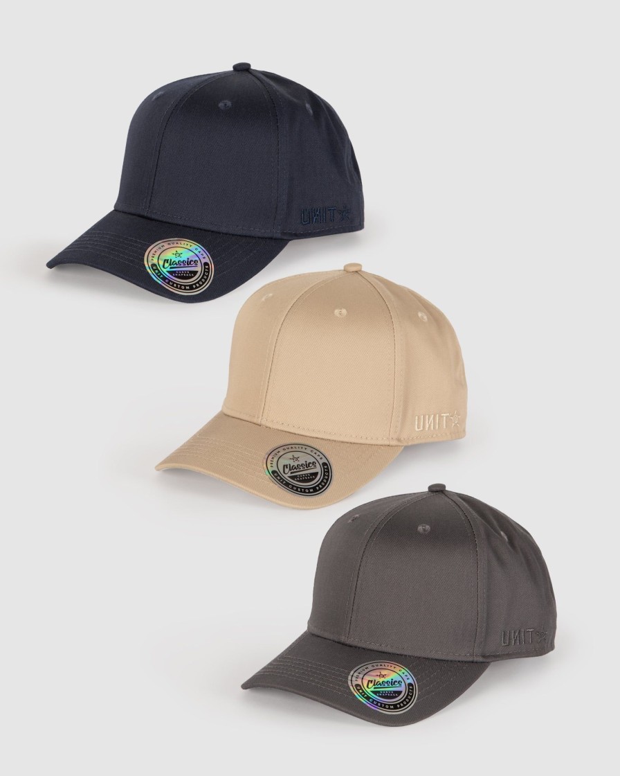 Sports UNIT Accessories | Unit Classic Curve Snapback Cap 3 Pack Multi