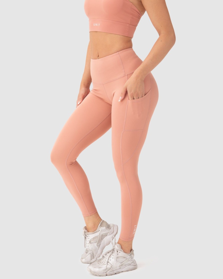 Ladies UNIT Leggings | Unit Energy Ladies Active Leggings Dusty Rose