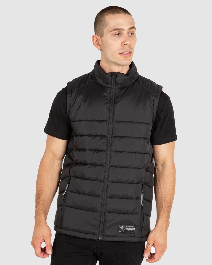 Sports UNIT Men | Unit Ridge Mens Puffer Vest Black