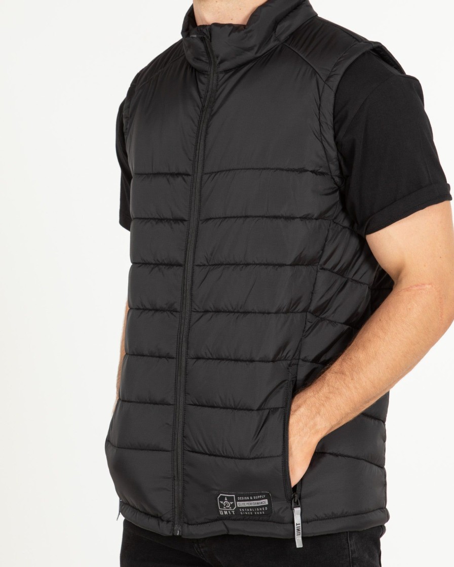 Sports UNIT Men | Unit Ridge Mens Puffer Vest Black