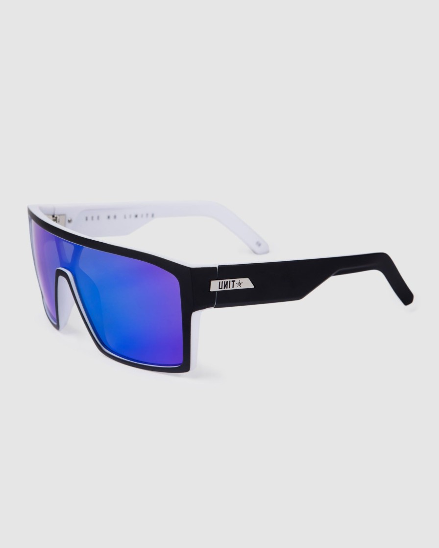 Mens UNIT | Unit Sunglasses Command - Matte Black White Polarised Mb White