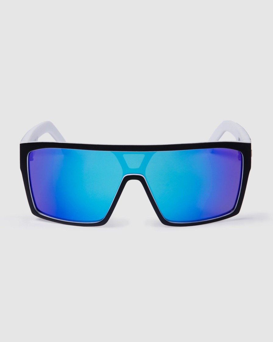 Mens UNIT | Unit Sunglasses Command - Matte Black White Polarised Mb White