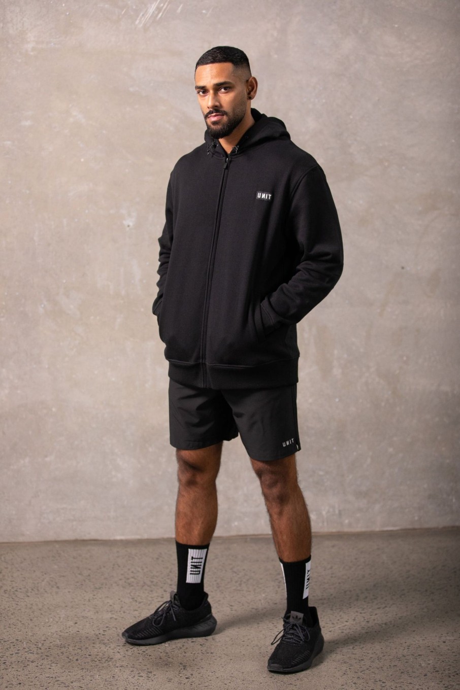 Mens UNIT | Unit Mens Stack Zip Thru Hoodie