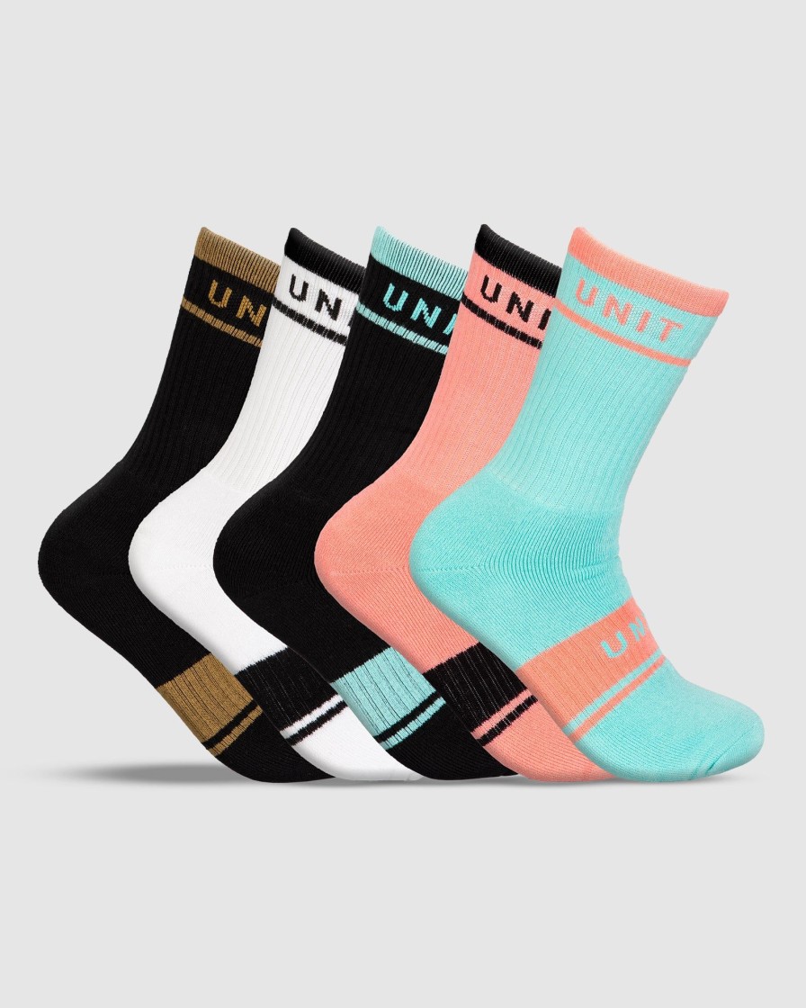 Sports UNIT Accessories | Unit Equip Hi -Lux Bamboo Socks - 5 Pack Multi