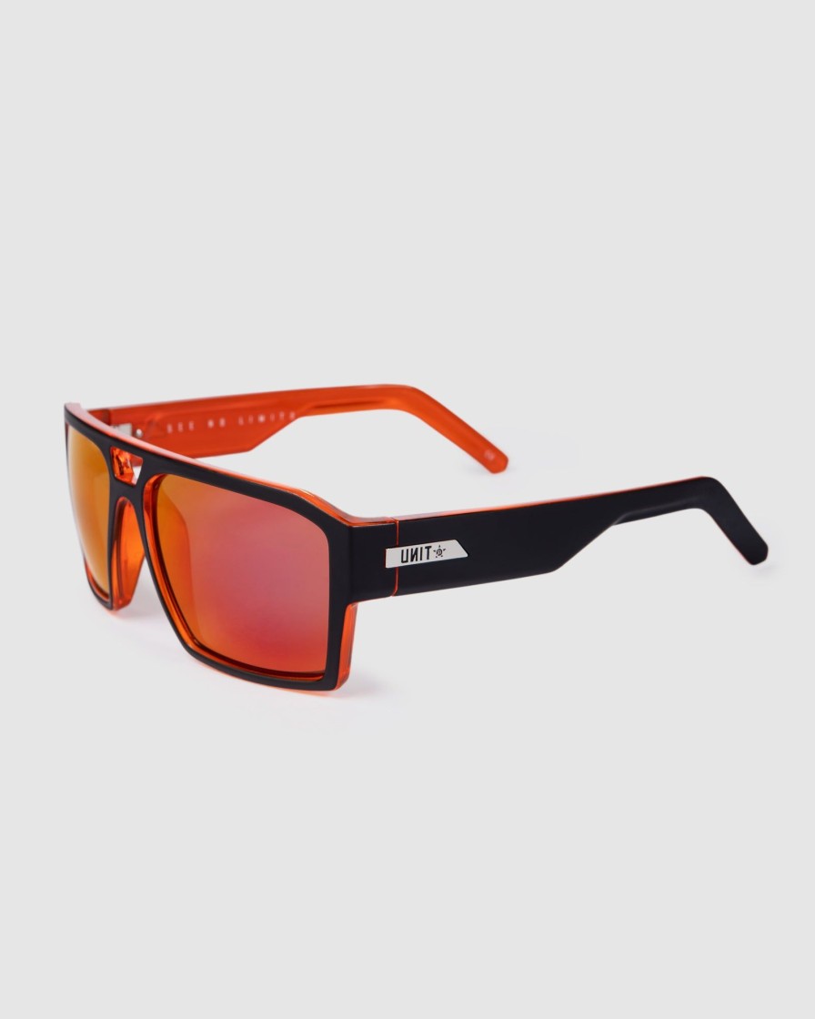 Sports UNIT Mens | Unit Sunglasses Vault - Matte Black Orange Polarised Mb Orange