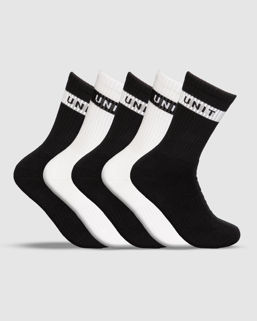 Workwear UNIT Socks & Underwear | Unit Wander Bamboo Socks - 5 Pack Black White