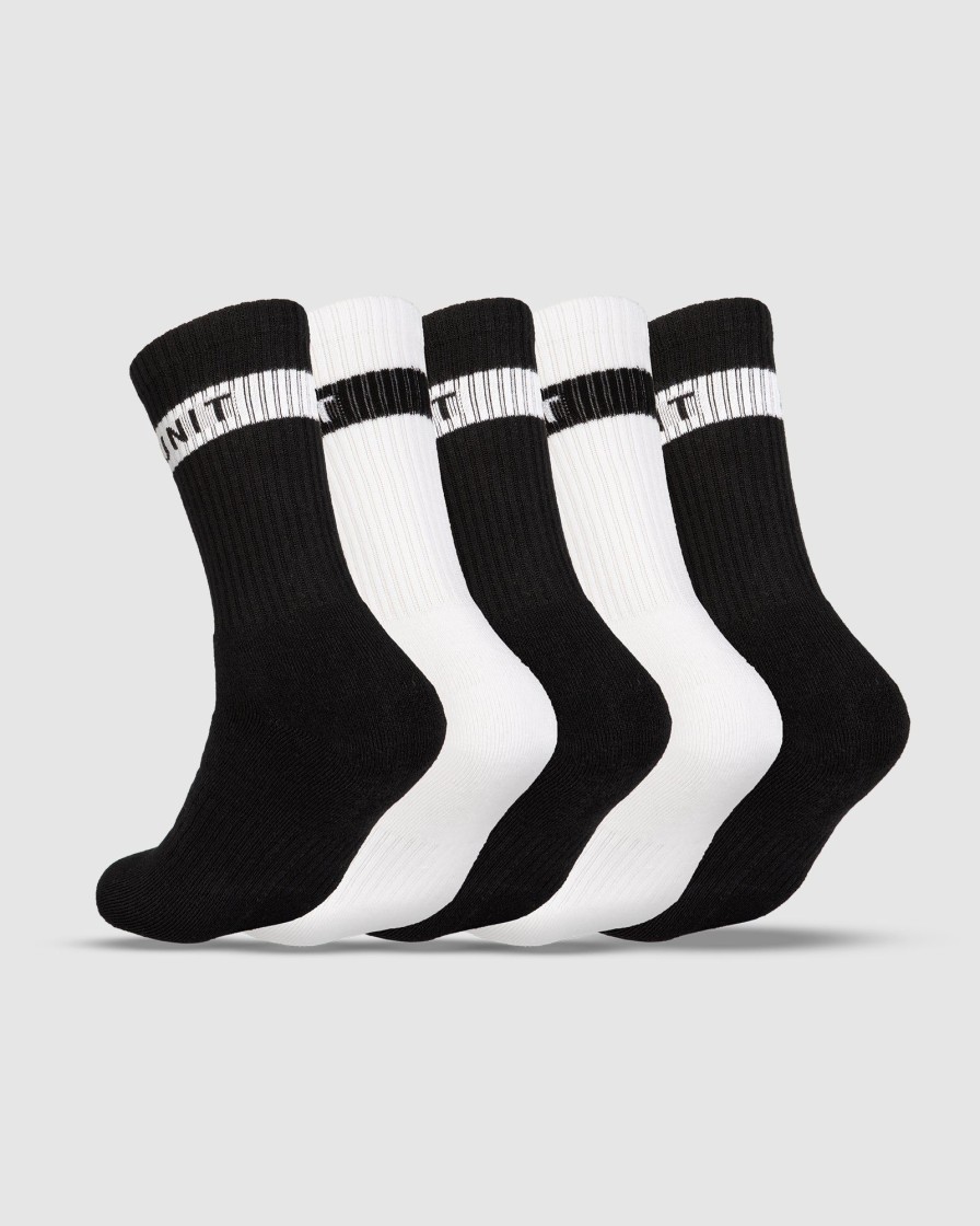 Workwear UNIT Socks & Underwear | Unit Wander Bamboo Socks - 5 Pack Black White