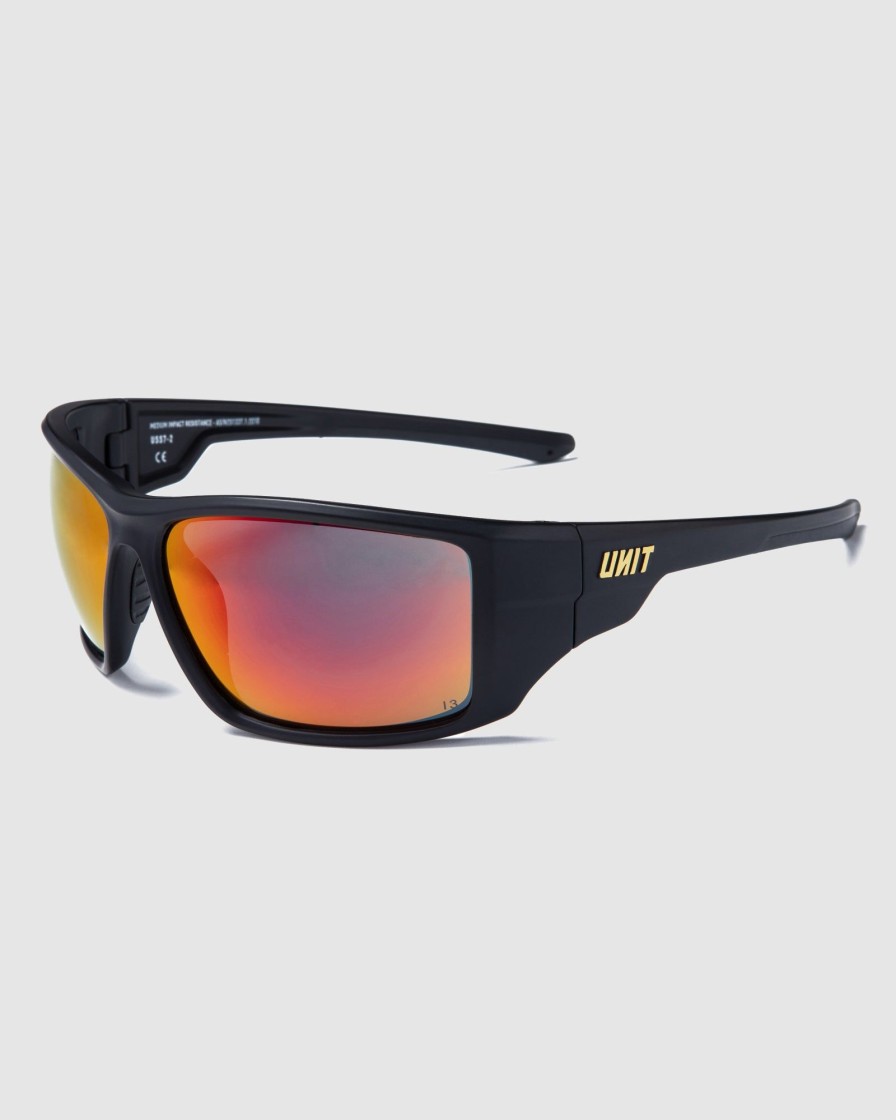 Mens UNIT | Unit Bullet - Medium Impact Safety Sunglasses Black Orange