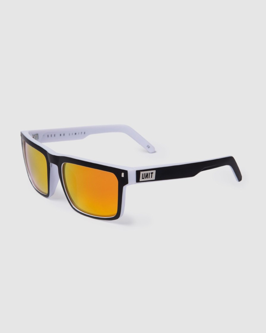 Mens UNIT | Unit Primer Sunglasses - Matte Black White Polarised Mb White