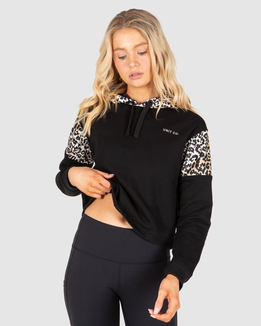 Ladies UNIT | Unit Ladies Rebel Cropped Hoodie Black