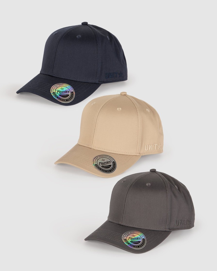 Sports UNIT Mens | Unit Classic Curve Snapback Cap 3 Pack Multi