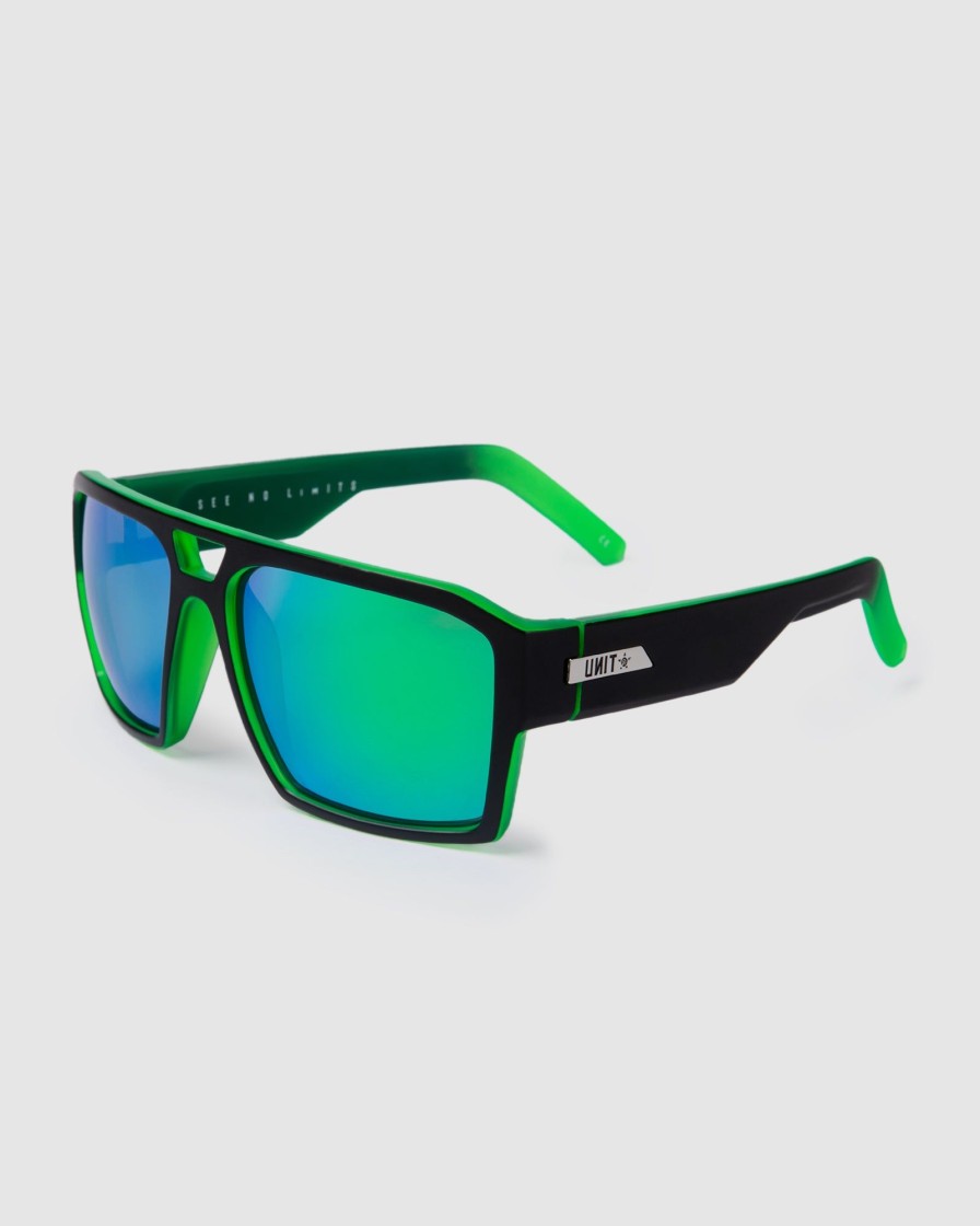 Sports UNIT Accessories | Unit Sunglasses Vault - Matte Black Dip Green Polarised Mb Dip Green