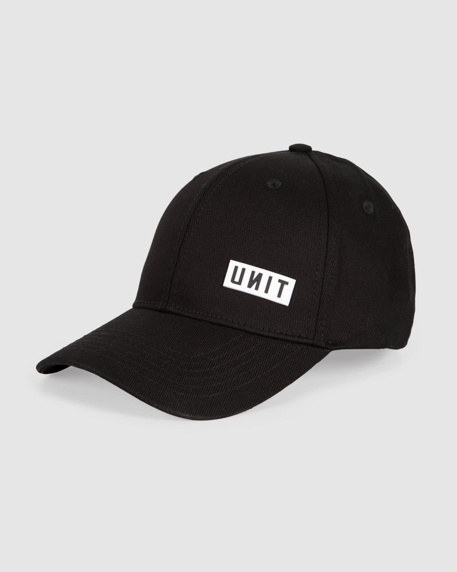 Mens UNIT Headwear | Unit Mens Focus Curve Peak Cap Black