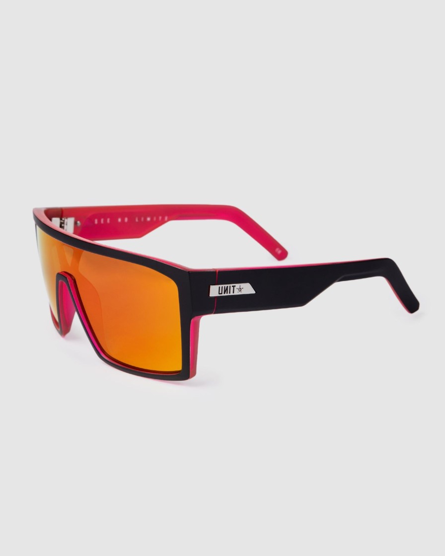 Sports UNIT Mens | Unit Sunglasses Command - Matte Black Neo Pink Polarised Mb Neon Pink