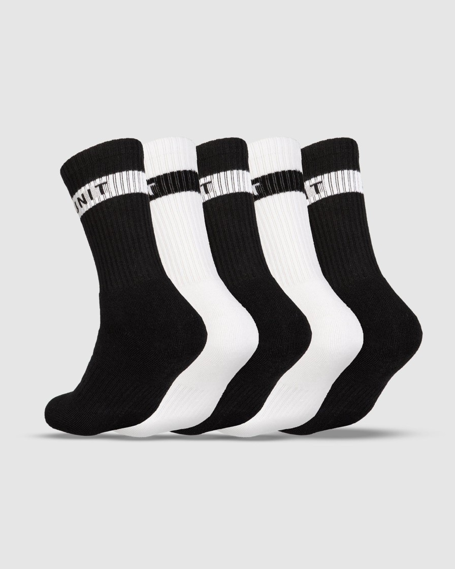 Sports UNIT Accessories | Unit Wander Bamboo Socks - 5 Pack Black White