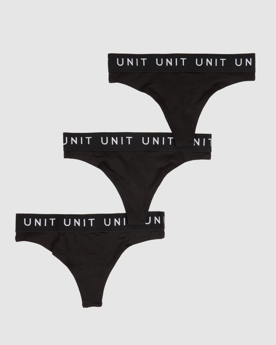 Ladies UNIT | Unit Layer Ladies Thong - 3 Pack Black