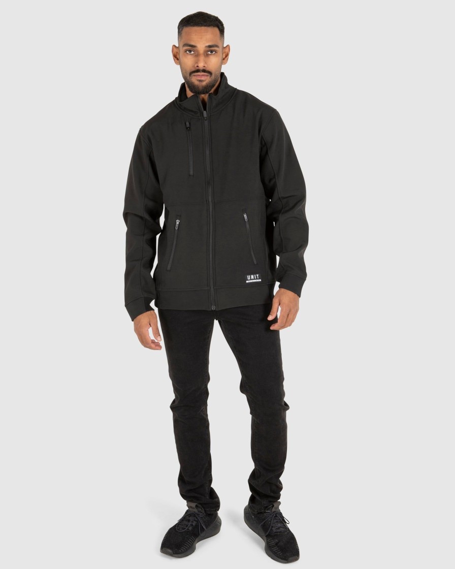 Sports UNIT Men | Unit Mens Factor Jacket (Soft Shell) Black