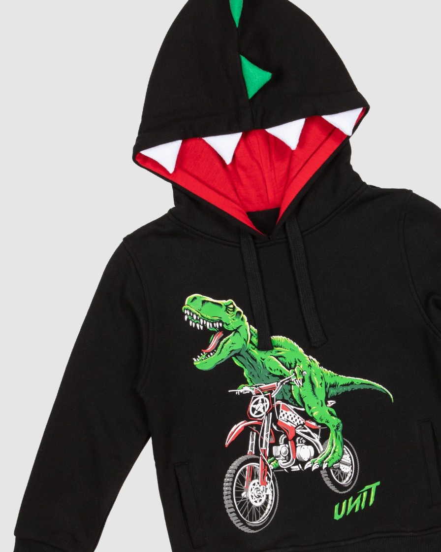 Youth UNIT | Unit T-Rex Kids Pullover Hoodie Black