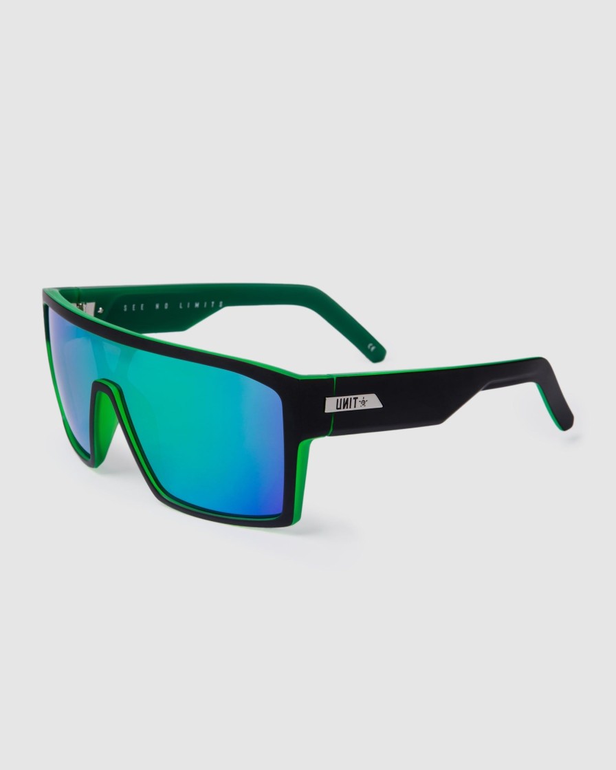 Sports UNIT Mens | Unit Sunglasses Command - Matte Black Green Polarised Mb Green