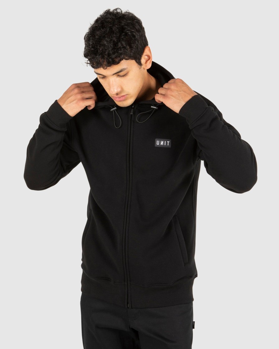 Mens UNIT | Unit Mens Stack Zip Thru Hoodie