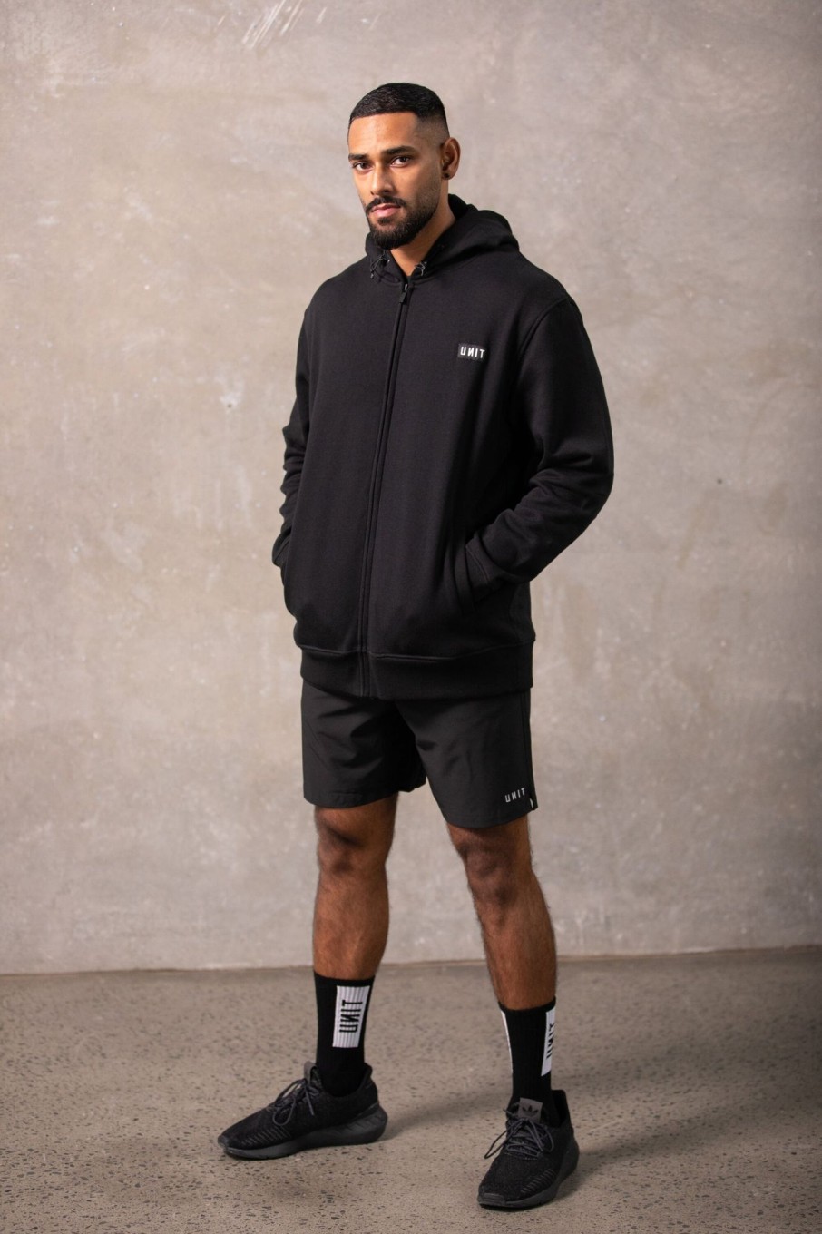 Mens UNIT | Unit Mens Stack Zip Thru Hoodie