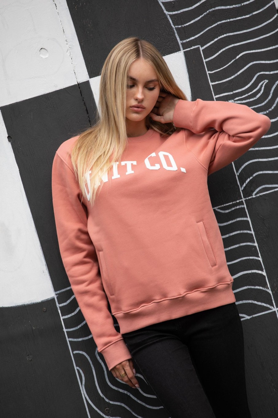 Ladies UNIT | Unit Frat Club Ladies Crew Sweater Dusty Rose