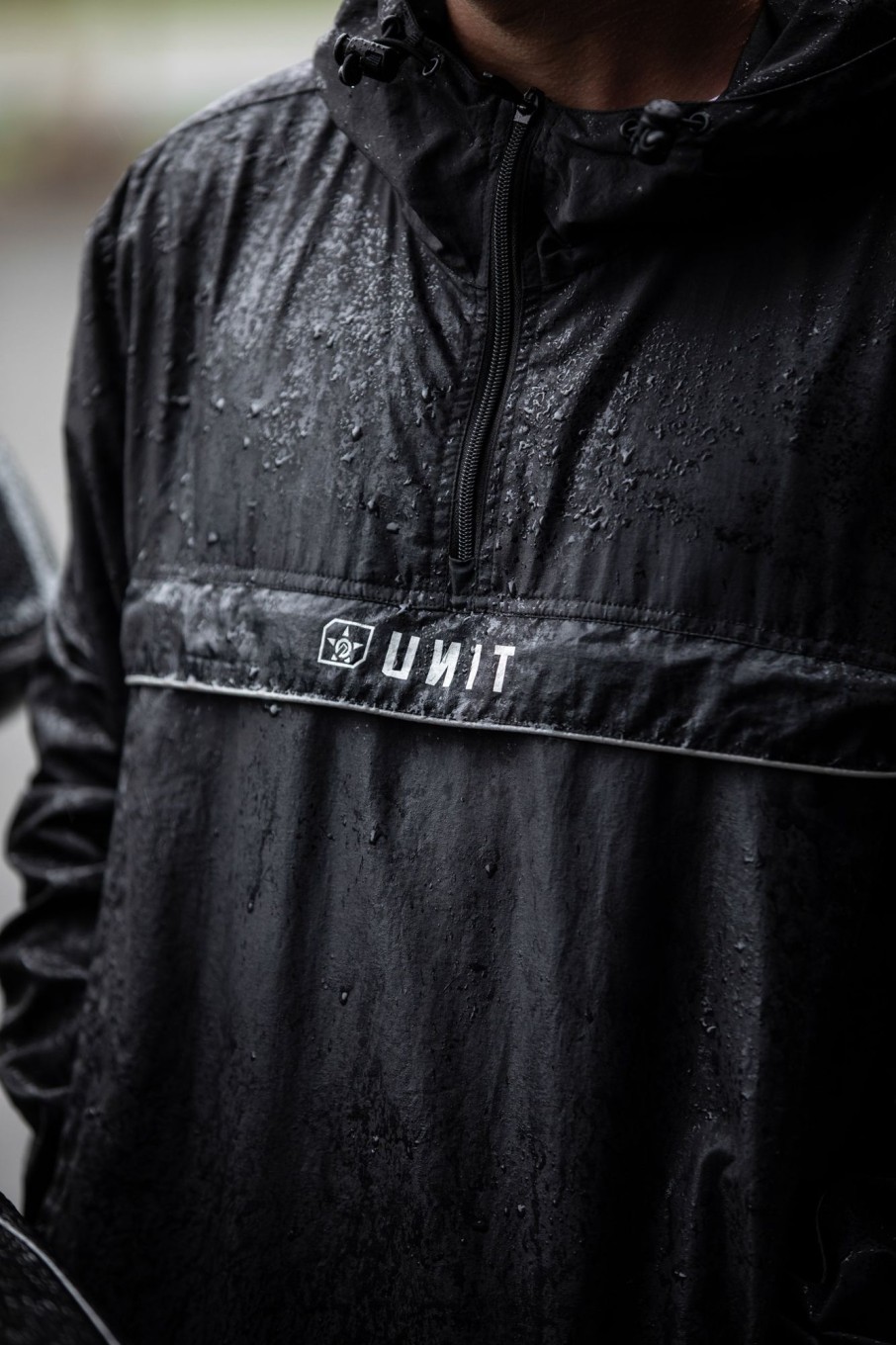 Mens UNIT Jackets | Unit Terrain Hooded Spray Jacket Black