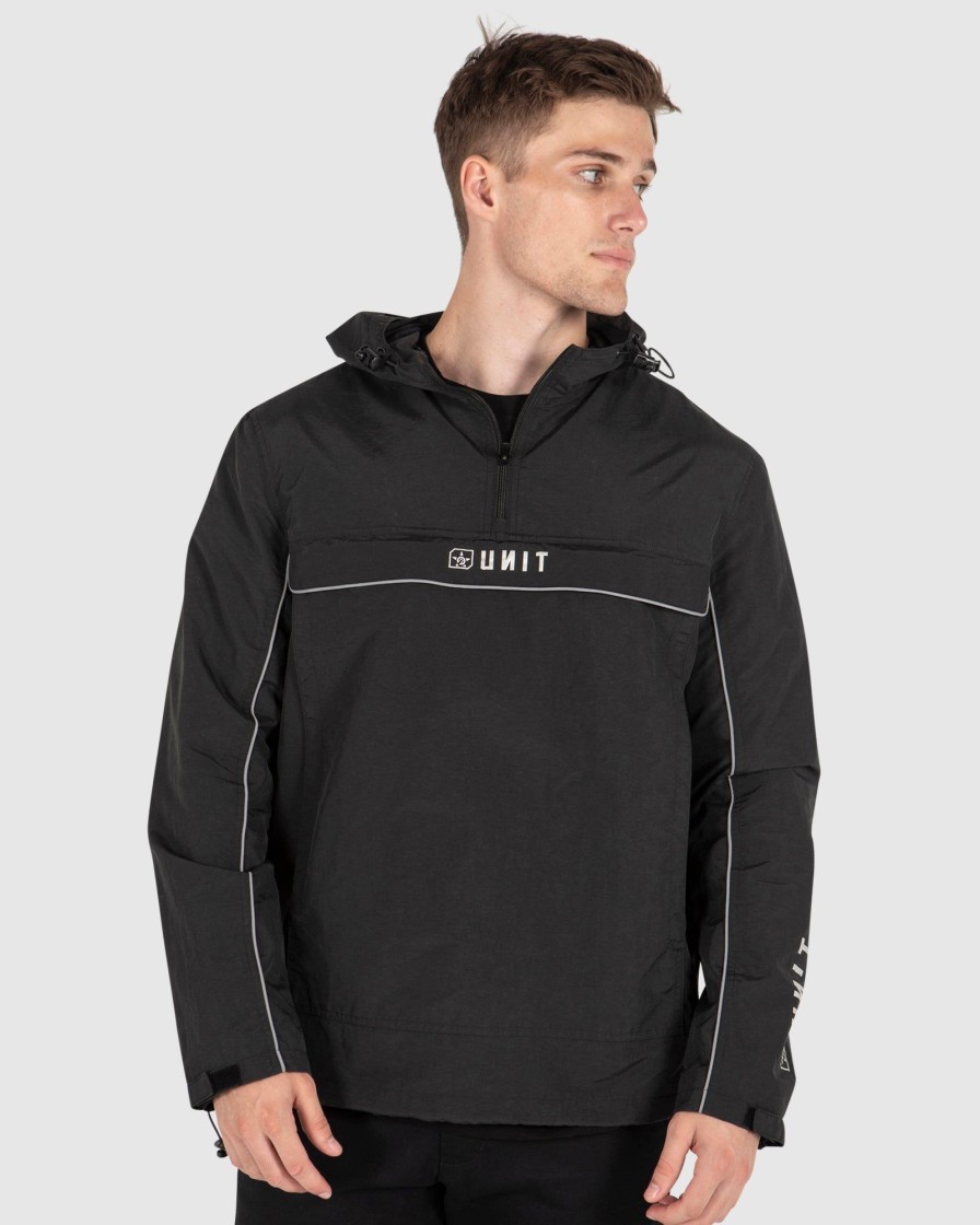 Mens UNIT | Unit Terrain Hooded Spray Jacket Black