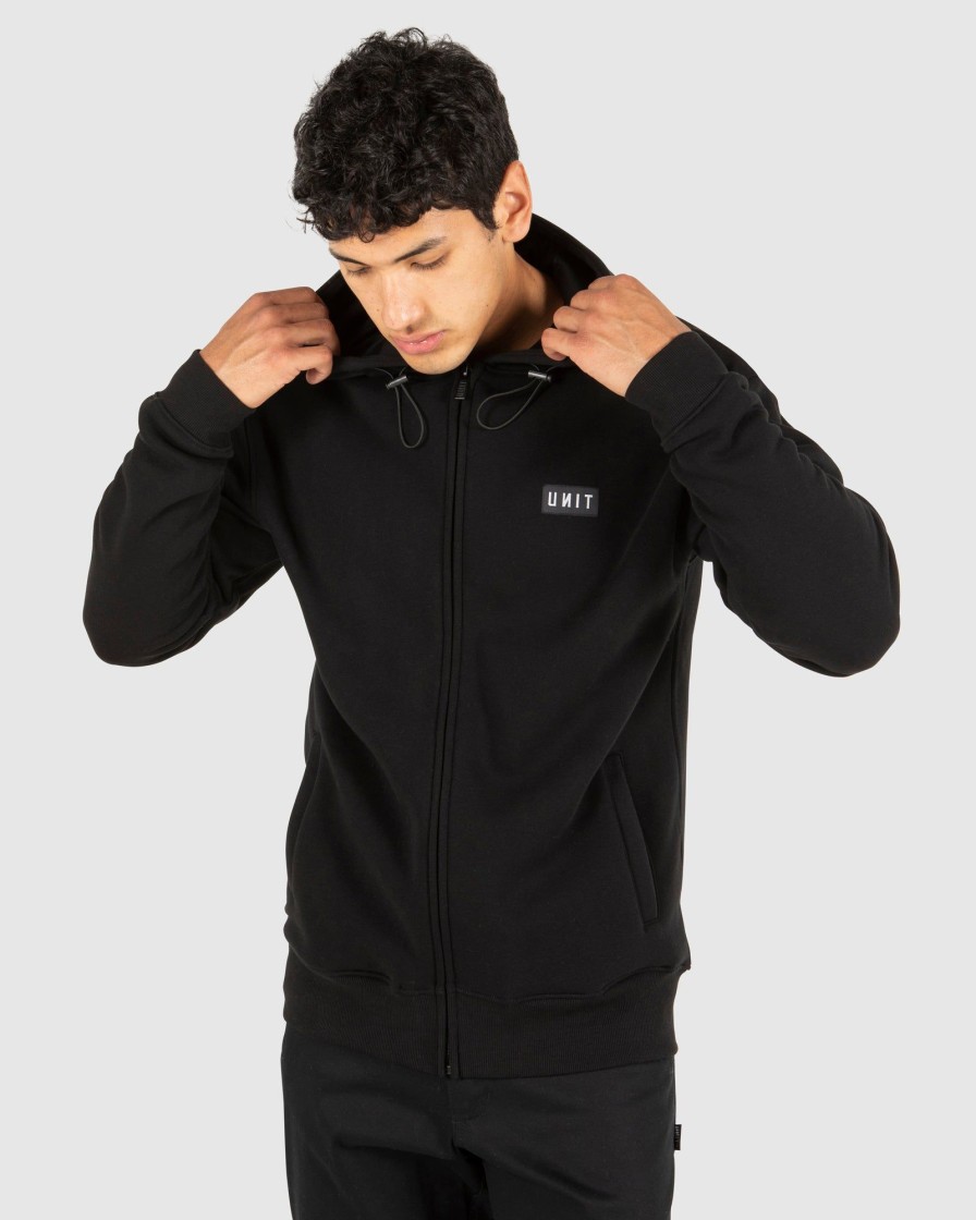 Workwear UNIT Mens Tops | Unit Mens Stack Zip Thru Hoodie