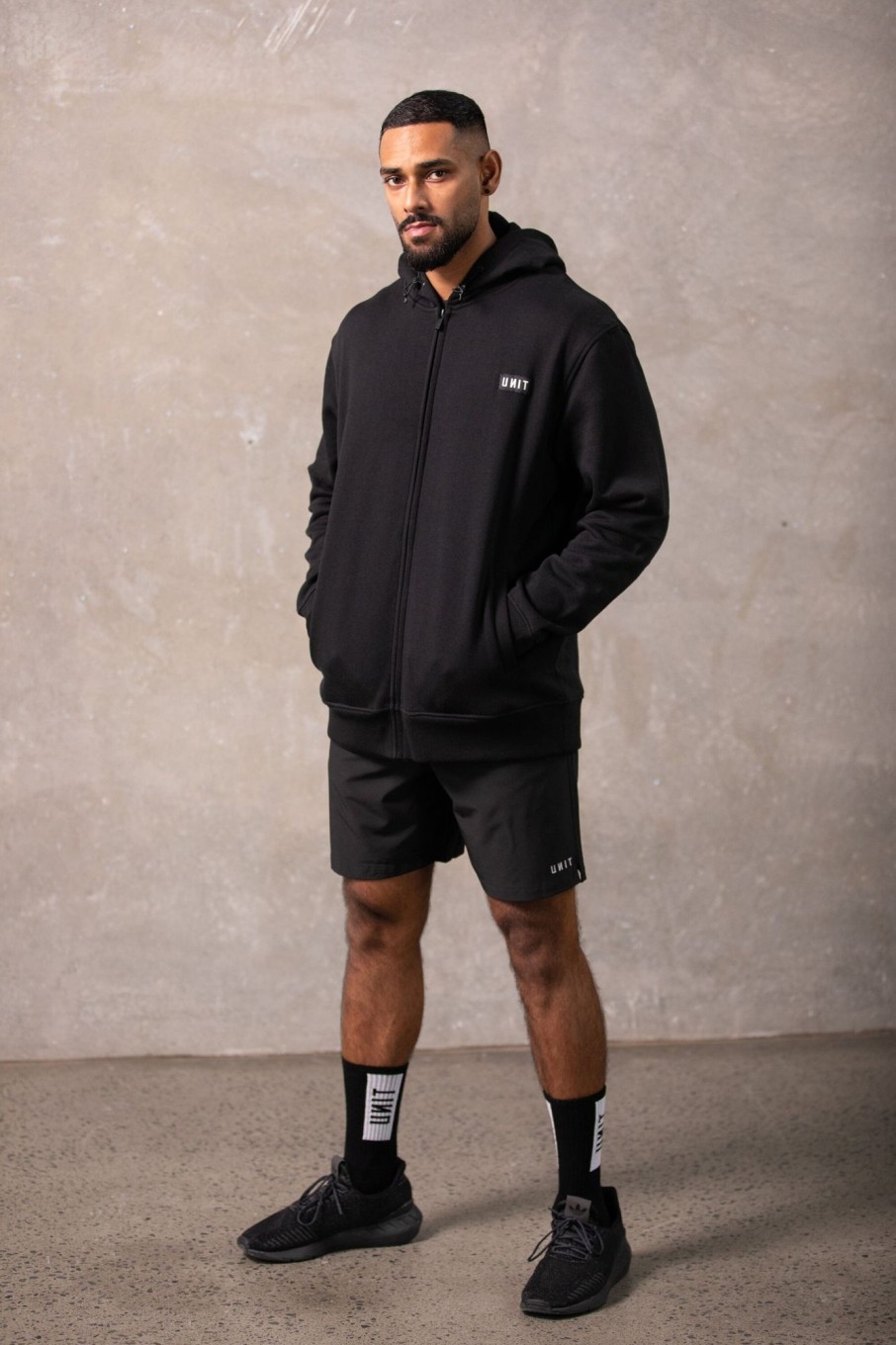 Mens UNIT | Unit Mens Stack Zip Thru Hoodie