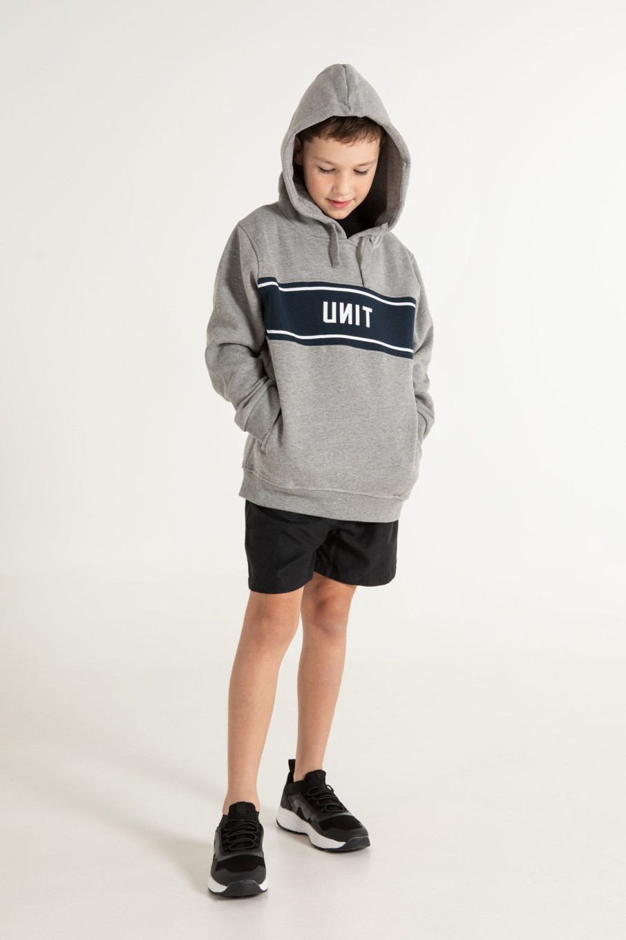 Youth UNIT | Unit Kids Valley Pullover Hoodie Grey Marle