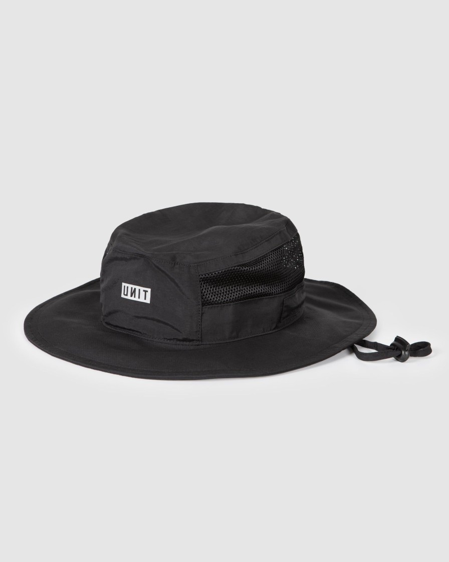 Mens UNIT Headwear | Unit Mens Booney Sun Protection Hat Black