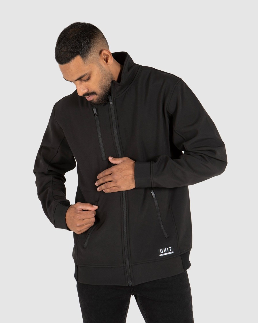 Mens UNIT | Unit Mens Factor Jacket (Soft Shell) Black