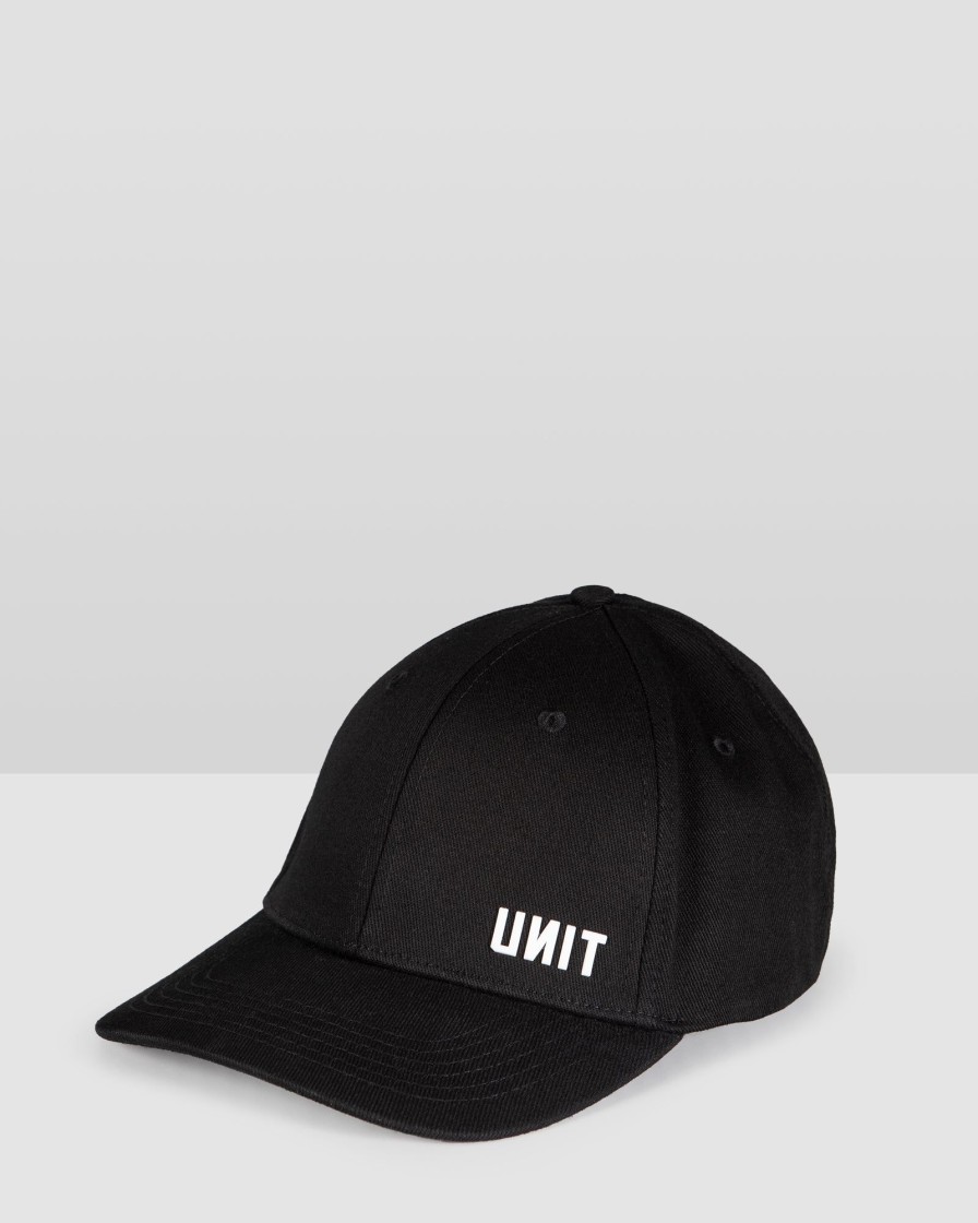 Mens UNIT Headwear | Unit Torrent Curve Peak Flexi Black