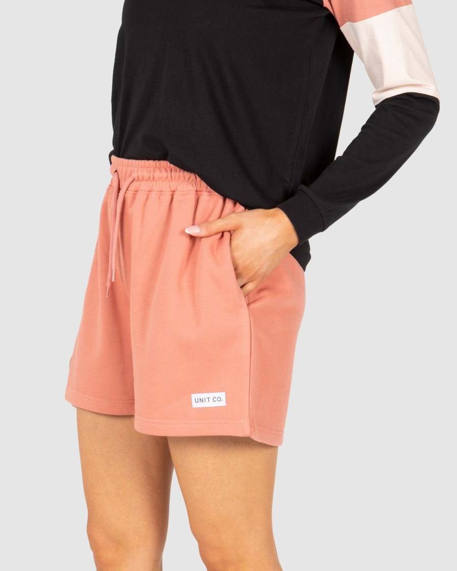 Ladies UNIT Shorts | Unit Husky Ladies Fleece Shorts Dusty Rose