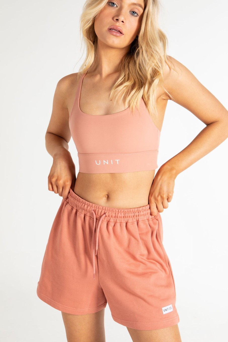 Ladies UNIT Shorts | Unit Husky Ladies Fleece Shorts Dusty Rose