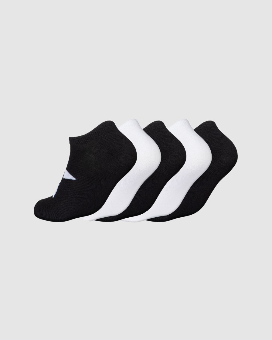 Mens UNIT | Unit No Show Stealth Sock 5 Pack Blk Wht