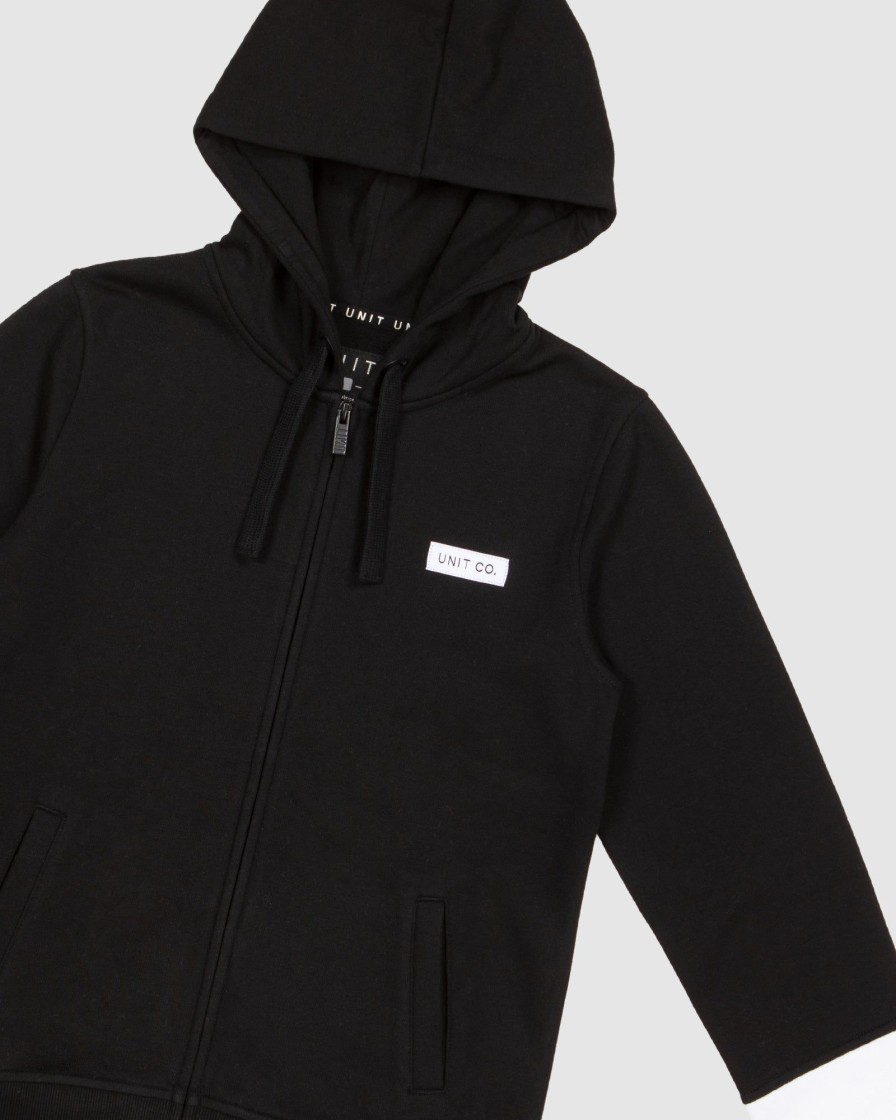 Sports UNIT Youth | Unit Youth Low Key Zip Thru Hoodie Black