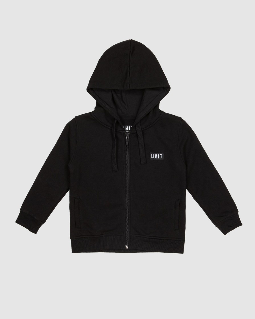 Sports UNIT Youth | Unit Stack Kids Zip Thru Hoodie Black