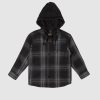 Youth UNIT | Unit Kids Chester Hooded Flannel Shirt Black