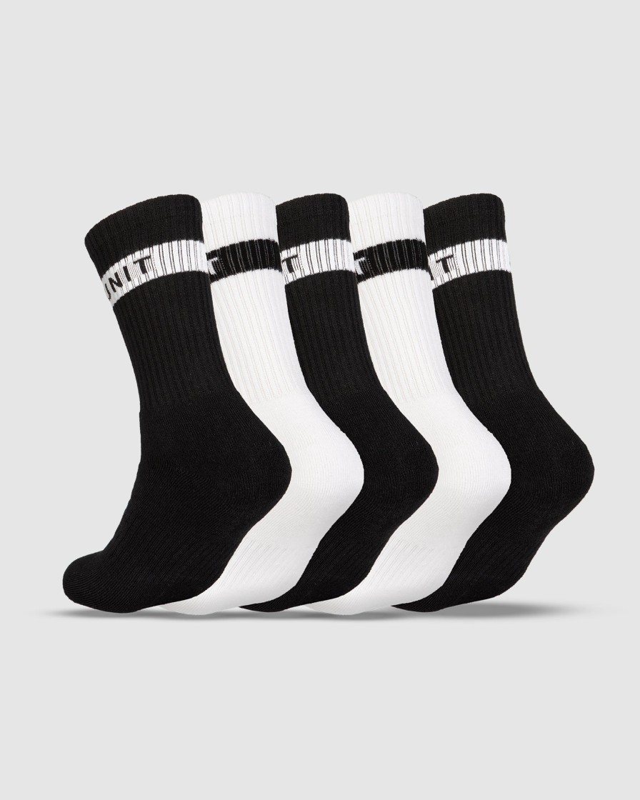 Sports UNIT Socks | Unit Wander Bamboo Socks - 5 Pack Black White