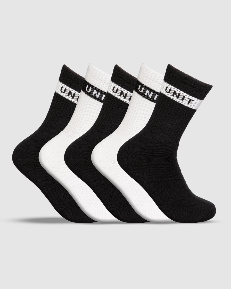 Workwear UNIT | Unit Wander Bamboo Socks - 5 Pack Black White