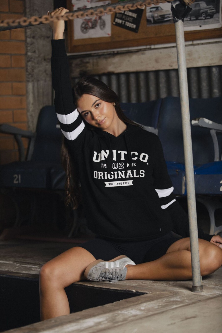 Ladies UNIT | Unit Ladies College Pullover Hoodie Black