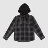 Youth UNIT | Unit Chester Youth Flannel Hooded Shirt Black