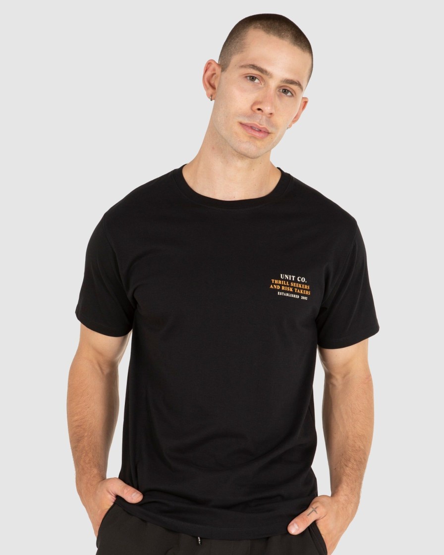 Mens UNIT Tees | Unit Risky Mens T-Shirt Black