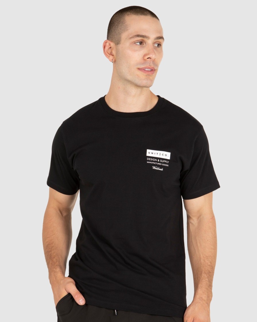 Mens UNIT Tees | Unit Hideout Mens T-Shirt Black