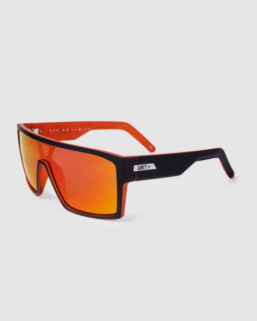 Sports UNIT Mens | Unit Command Sunglasses - Matte Black Orange Polarised Mb Orange