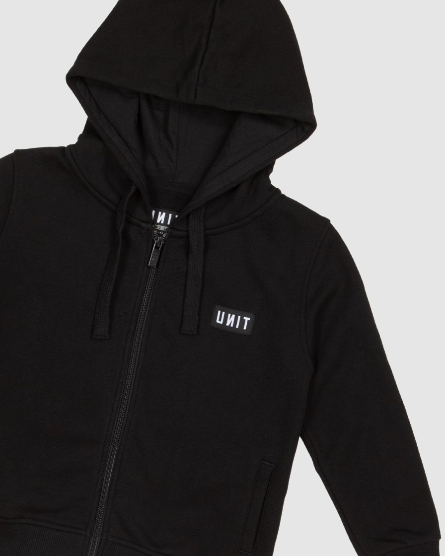 Youth UNIT | Unit Stack Kids Zip Thru Hoodie Black