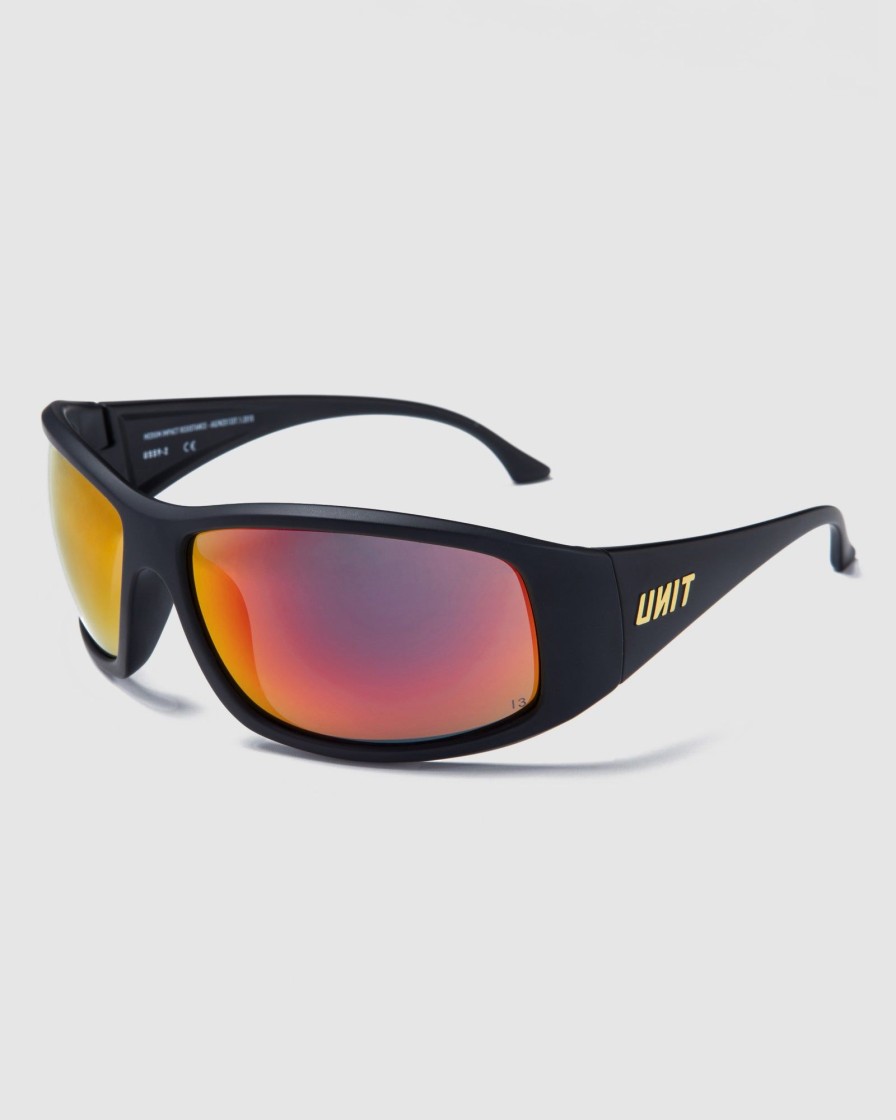 Mens UNIT | Unit Strike - Medium Impact Safety Sunglasses Black Orange